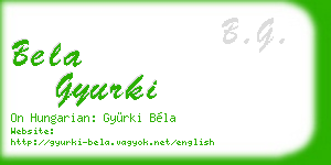 bela gyurki business card