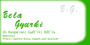 bela gyurki business card